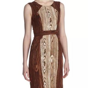 Beautiful BCBG Wood Grain Print Sheath Dress
